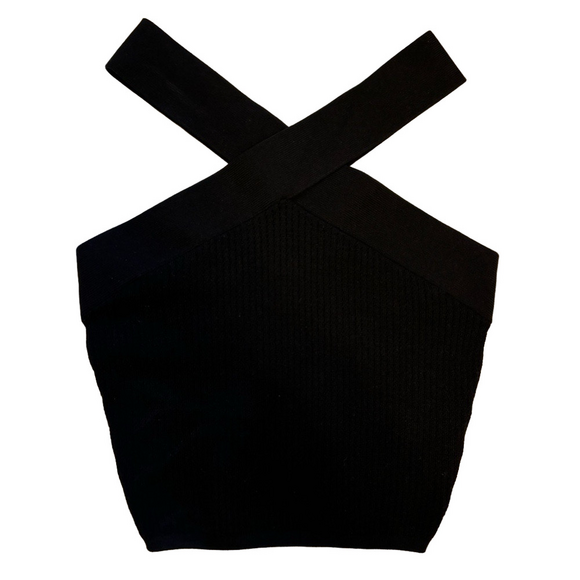 Aritzia Black Cross-Strap Tank Top - Picture 1 of 4